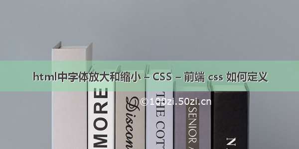 html中字体放大和缩小 – CSS – 前端 css 如何定义