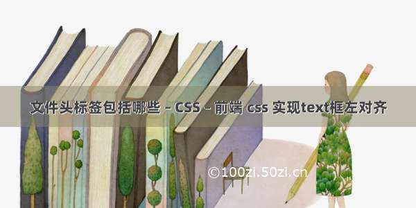 文件头标签包括哪些 – CSS – 前端 css 实现text框左对齐