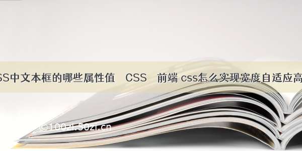 CSS中文本框的哪些属性值 – CSS – 前端 css怎么实现宽度自适应高度