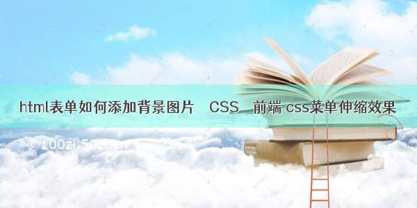 html表单如何添加背景图片 – CSS – 前端 css菜单伸缩效果