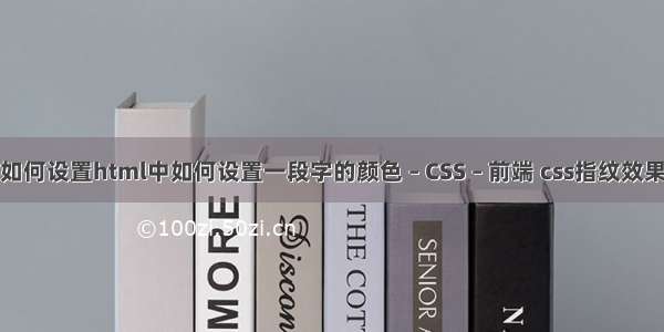 如何设置html中如何设置一段字的颜色 – CSS – 前端 css指纹效果