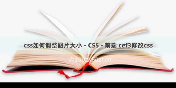 css如何调整图片大小 – CSS – 前端 cef3修改css