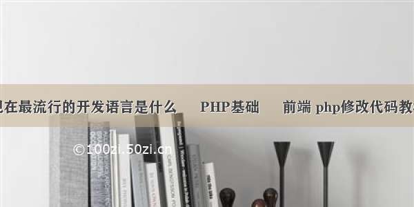 现在最流行的开发语言是什么 – PHP基础 – 前端 php修改代码教程