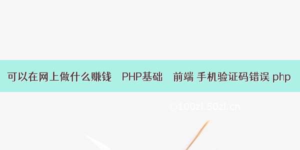 可以在网上做什么赚钱 – PHP基础 – 前端 手机验证码错误 php