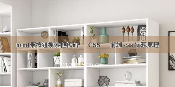 html带按钮搜索框代码 – CSS – 前端 css 实现原理