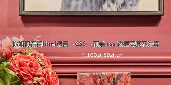 你如何看待html语言 – CSS – 前端 css 边框宽度不计算