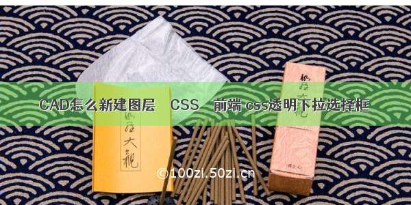 CAD怎么新建图层 – CSS – 前端 css透明下拉选择框