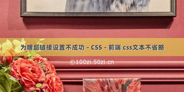 为啥超链接设置不成功 – CSS – 前端 css文本不省略