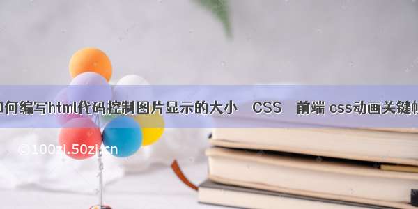 如何编写html代码控制图片显示的大小 – CSS – 前端 css动画关键帧