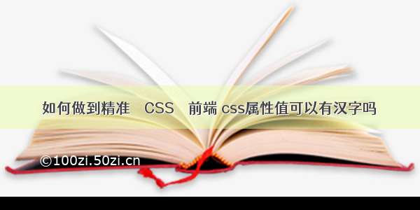 如何做到精准 – CSS – 前端 css属性值可以有汉字吗