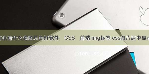 有没有什么看图片的好软件 – CSS – 前端 img标签 css图片居中显示