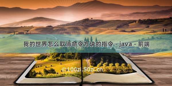 我的世界怎么取消命令方块的指令 – java – 前端