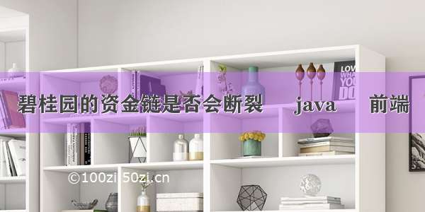 碧桂园的资金链是否会断裂 – java – 前端