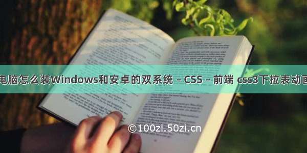 普通电脑怎么装Windows和安卓的双系统 – CSS – 前端 css3下拉表动画效果