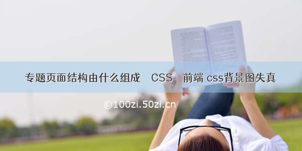 专题页面结构由什么组成 – CSS – 前端 css背景图失真