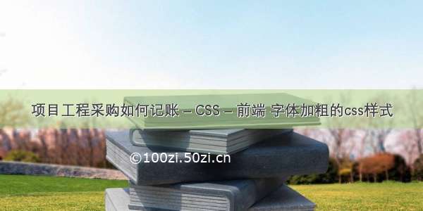 项目工程采购如何记账 – CSS – 前端 字体加粗的css样式