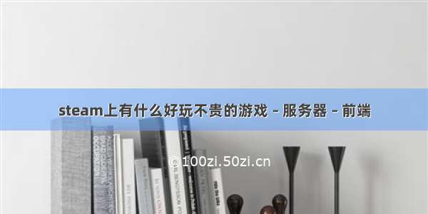 steam上有什么好玩不贵的游戏 – 服务器 – 前端