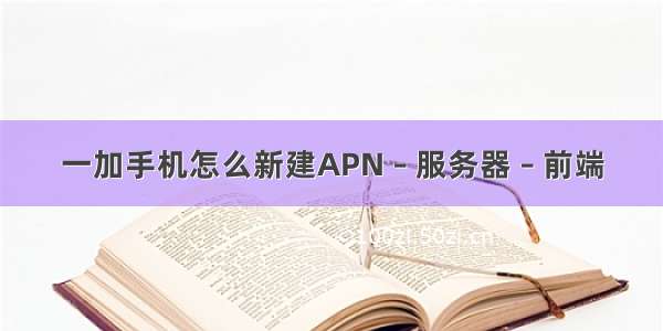 一加手机怎么新建APN – 服务器 – 前端