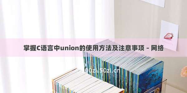 掌握C语言中union的使用方法及注意事项 – 网络