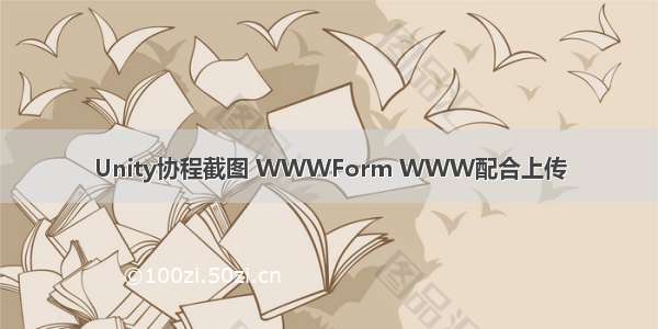 Unity协程截图 WWWForm WWW配合上传