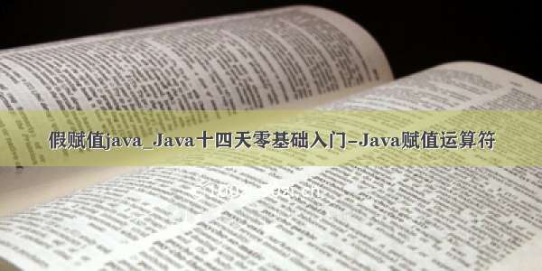 假赋值java_Java十四天零基础入门-Java赋值运算符