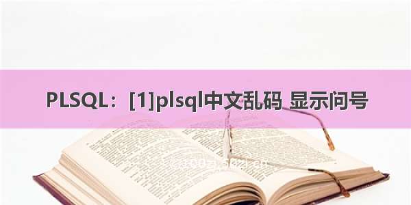 PLSQL：[1]plsql中文乱码 显示问号