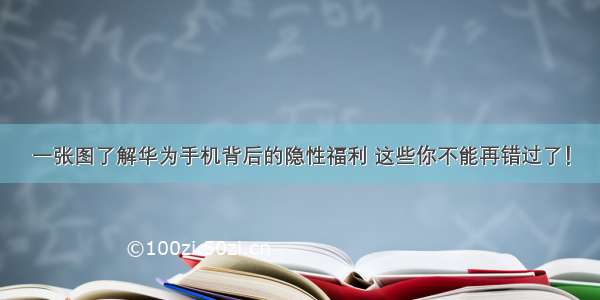 一张图了解华为手机背后的隐性福利 这些你不能再错过了！