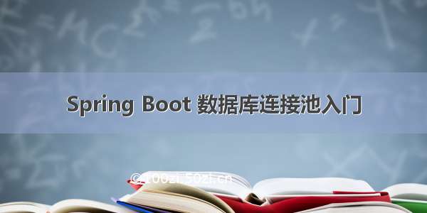 Spring Boot 数据库连接池入门