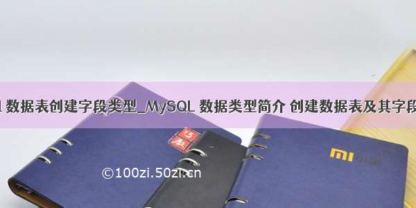 mysql 数据表创建字段类型_MySQL 数据类型简介 创建数据表及其字段约束