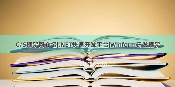 C/S框架网介绍|.NET快速开发平台|Winform开发框架