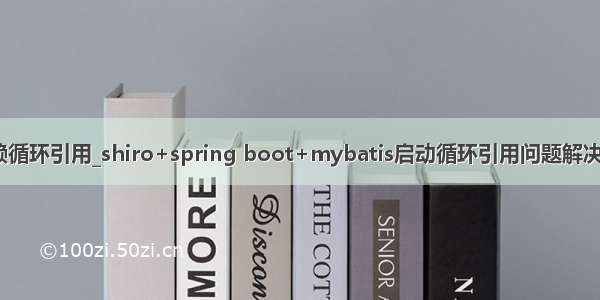 maven依赖循环引用_shiro+spring boot+mybatis启动循环引用问题解决思路和方案