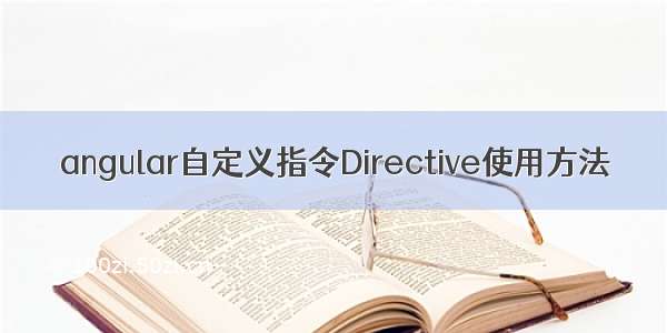 angular自定义指令Directive使用方法