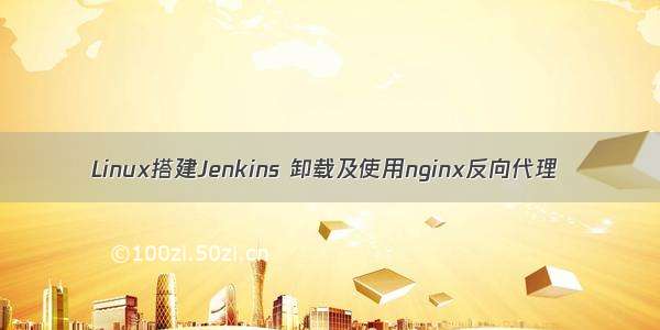 Linux搭建Jenkins 卸载及使用nginx反向代理