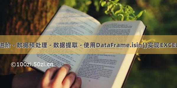 翻译 python：进阶 - 数据预处理 - 数据提取 - 使用DataFrame.isin()实现EXCEL的精确筛选功能