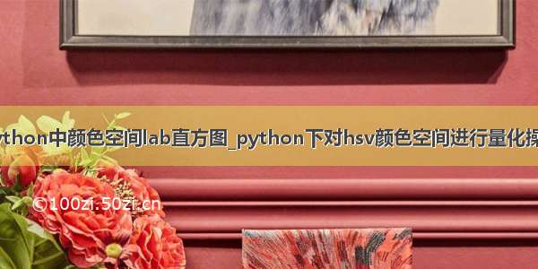 python中颜色空间lab直方图_python下对hsv颜色空间进行量化操作