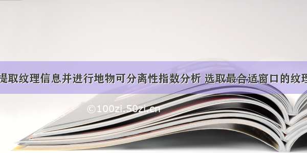 envi提取纹理信息并进行地物可分离性指数分析 选取最合适窗口的纹理特征