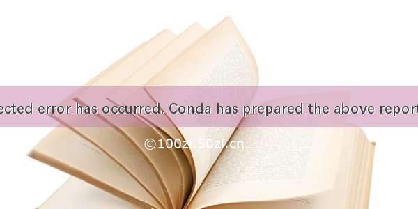 An unexpected error has occurred. Conda has prepared the above report. 解决办法