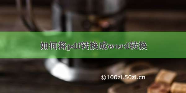 如何将pdf转换成word转换