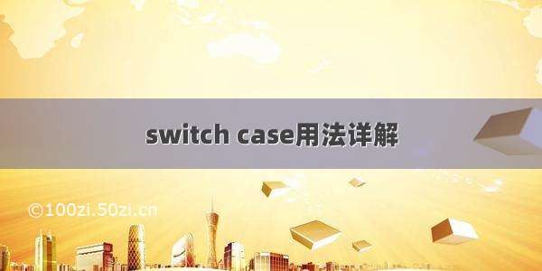 switch case用法详解