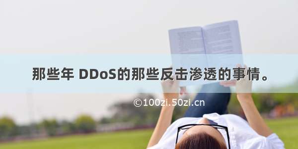 那些年 DDoS的那些反击渗透的事情。