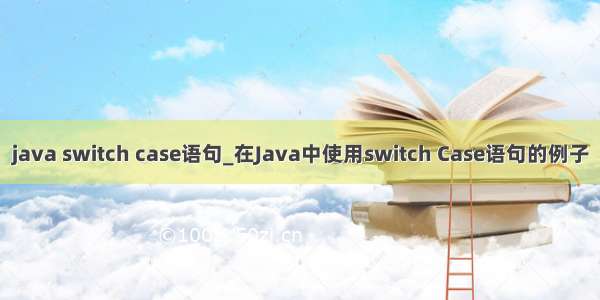 java switch case语句_在Java中使用switch Case语句的例子