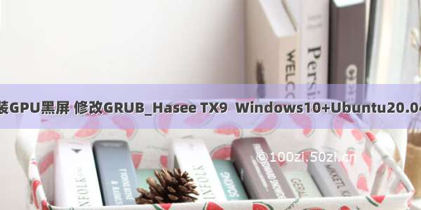 ubuntu 安装GPU黑屏 修改GRUB_Hasee TX9  Windows10+Ubuntu20.04双系统安装