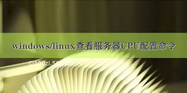 windows/linux查看服务器CPU配置命令