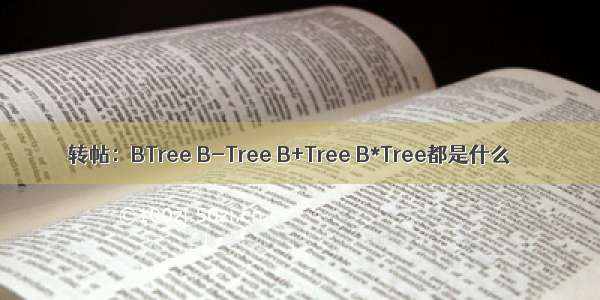 转帖：BTree B-Tree B+Tree B*Tree都是什么
