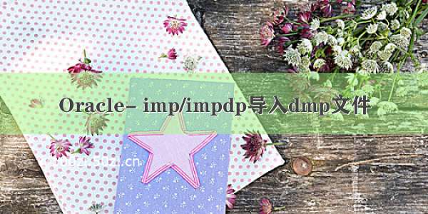 Oracle- imp/impdp导入dmp文件