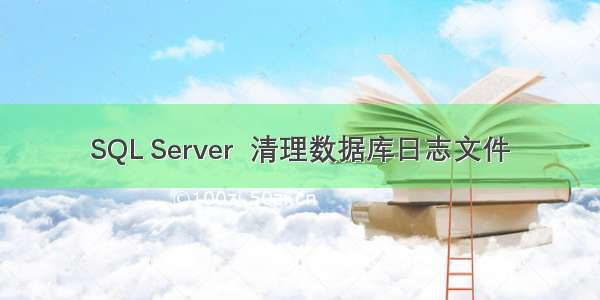 SQL Server  清理数据库日志文件