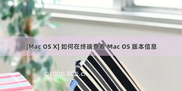 [Mac OS X] 如何在终端查看 Mac OS 版本信息