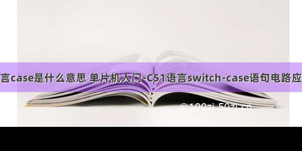 c51语言case是什么意思 单片机入门-C51语言switch-case语句电路应用实例