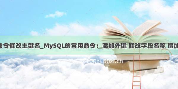 mysql用命令修改主键名_MySQL的常用命令：添加外键 修改字段名称 增加字段  设置