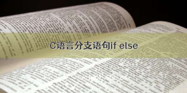 C语言分支语句if else